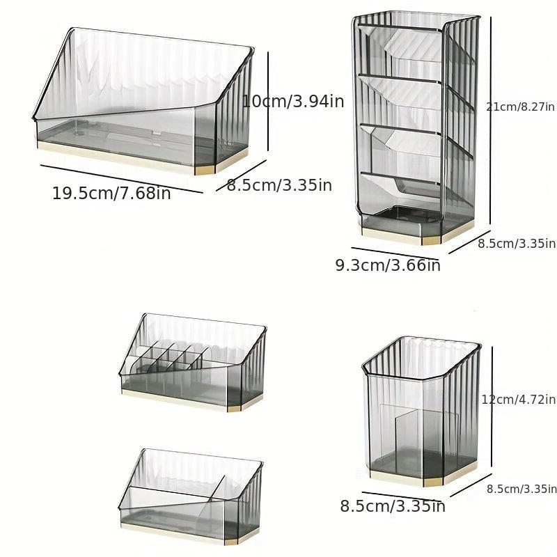 Wall Mounted Cosmetic Storage Box Clear Plastic Makeup Brush and Lipstick Holder
