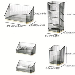 Wall Mounted Cosmetic Storage Box Clear Plastic Makeup Brush and Lipstick Holder