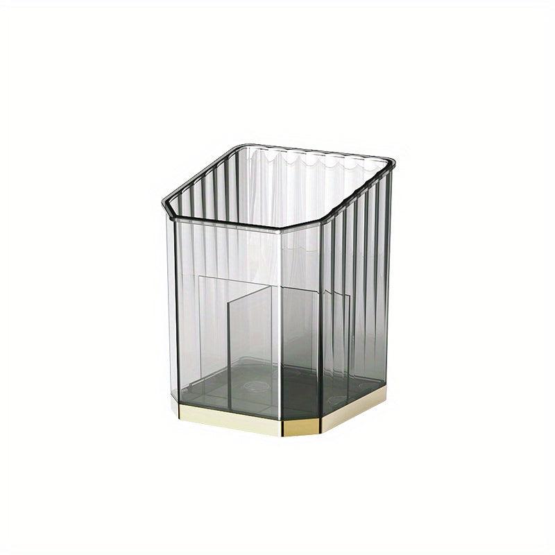 Wall Mounted Cosmetic Storage Box Clear Plastic Makeup Brush and Lipstick Holder