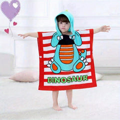 Kids Hooded Bathrobe Animal Beach Towel Soft Absorbent Towel for Kids