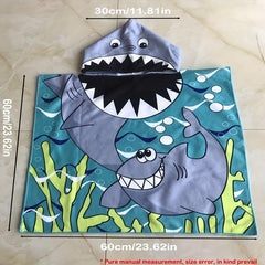 Kids Hooded Bathrobe Animal Beach Towel Soft Absorbent Towel for Kids