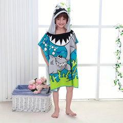 Kids Hooded Bathrobe Animal Beach Towel Soft Absorbent Towel for Kids