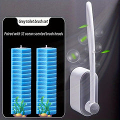 48pcs Disposable Toilet Brush w/ Replacement Head Wall Mounted Cleaning