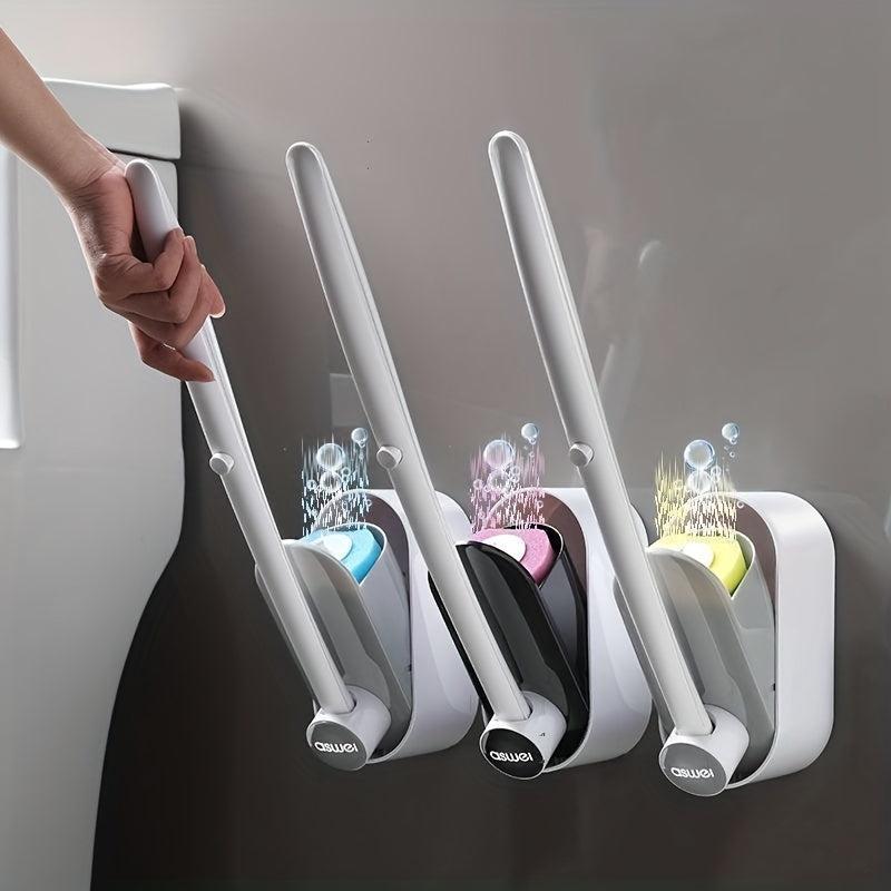 48pcs Disposable Toilet Brush w/ Replacement Head Wall Mounted Cleaning