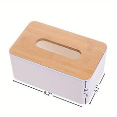 Wooden Cover Tissue Box Desktop Paper Storage Plastic Holder Case