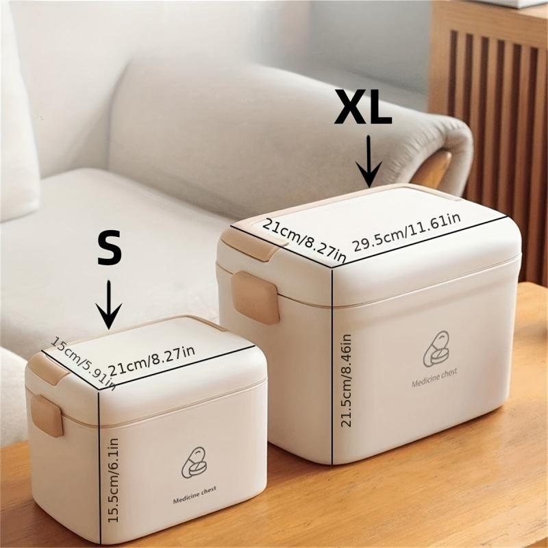 Large Capacity Portable Medicine Box with Lid & Handle