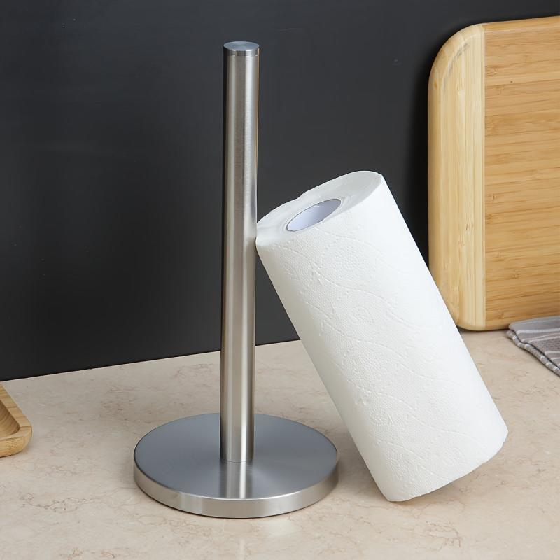 Vertical Roll Paper Holder Stainless Steel Desktop Napkin Organizer