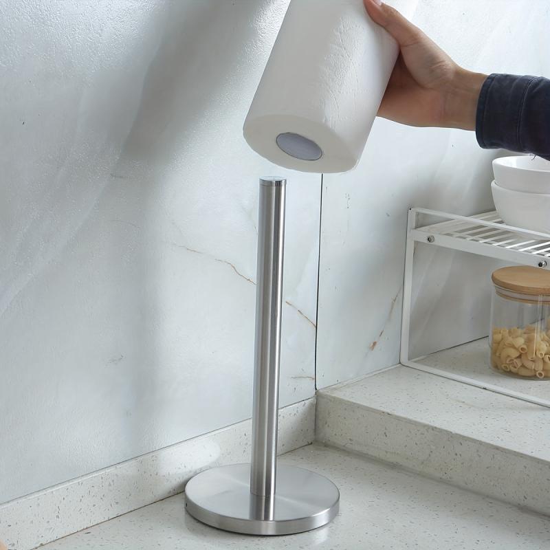 Vertical Roll Paper Holder Stainless Steel Desktop Napkin Organizer