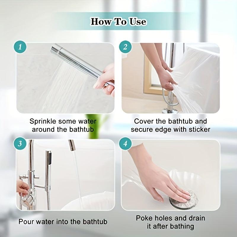 Disposable Shower Bag Thick Bathtub Cover Wooden Bucket Shower Bag