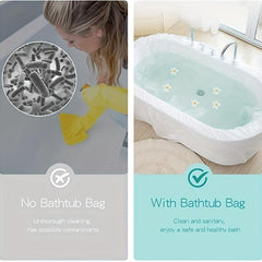 Disposable Shower Bag Thick Bathtub Cover Wooden Bucket Shower Bag
