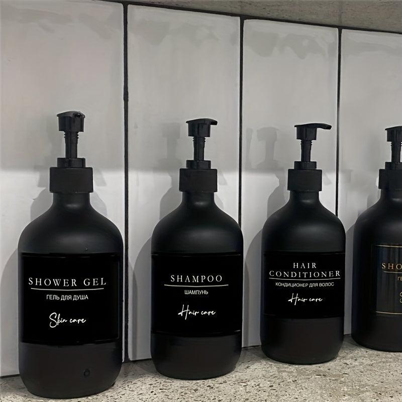 3pcs Plastic Press Lotion Dispenser Shampoo Conditioner Bottles
