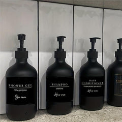 3pcs Plastic Press Lotion Dispenser Shampoo Conditioner Bottles