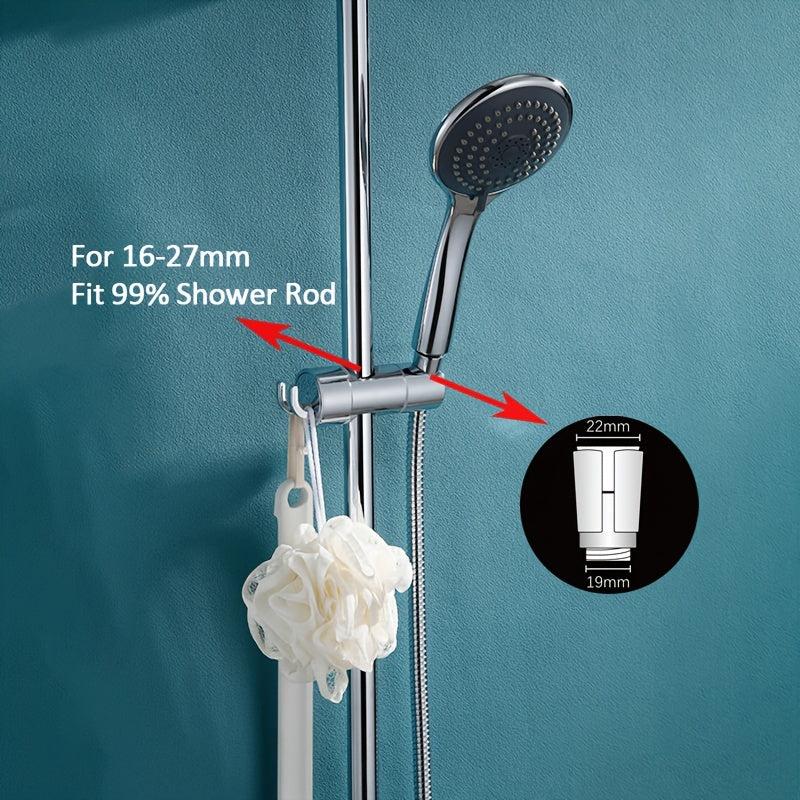 Universal Shower Head Holder Double Hooks - Adjustable Bracket Set