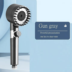 High Pressure Shower Gun Holder Gray Portable Nozzle