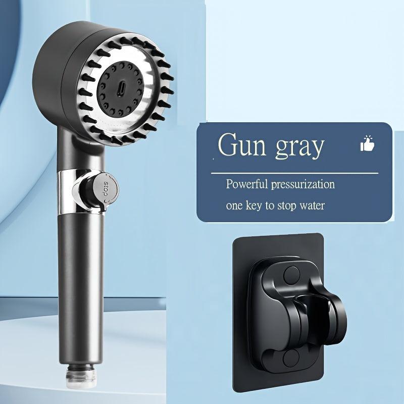High Pressure Shower Gun Holder Gray Portable Nozzle