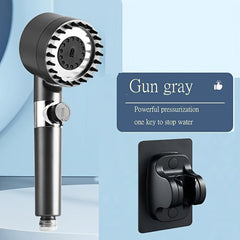 High Pressure Shower Gun Holder Gray Portable Nozzle