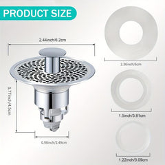 Bathroom Sink Stopper Pop Up Drain Filter Stainless Steel Converter