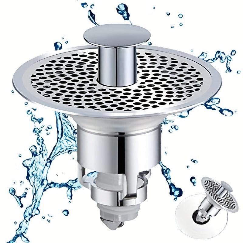 Bathroom Sink Stopper Pop Up Drain Filter Stainless Steel Converter