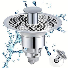 Bathroom Sink Stopper Pop Up Drain Filter Stainless Steel Converter