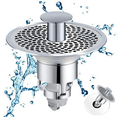 Bathroom Sink Stopper Pop Up Drain Filter Stainless Steel Converter
