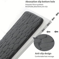 Cobblestone Bathroom Mat Absorbent Washable Bath Rug Non Slip Soft