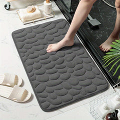 Cobblestone Bathroom Mat Absorbent Washable Bath Rug Non Slip Soft