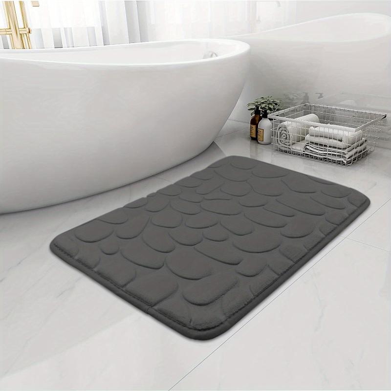 Cobblestone Bathroom Mat Absorbent Washable Bath Rug Non Slip Soft