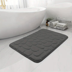 Cobblestone Bathroom Mat Absorbent Washable Bath Rug Non Slip Soft