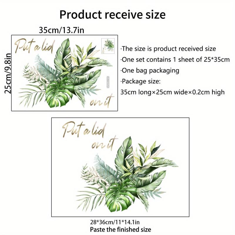 Plant Pattern Toilet Lid Decal Self Adhesive Sticker Bathroom Decor