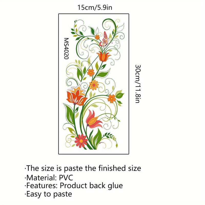 Plant Pattern Toilet Lid Decal Self Adhesive Sticker Bathroom Decor