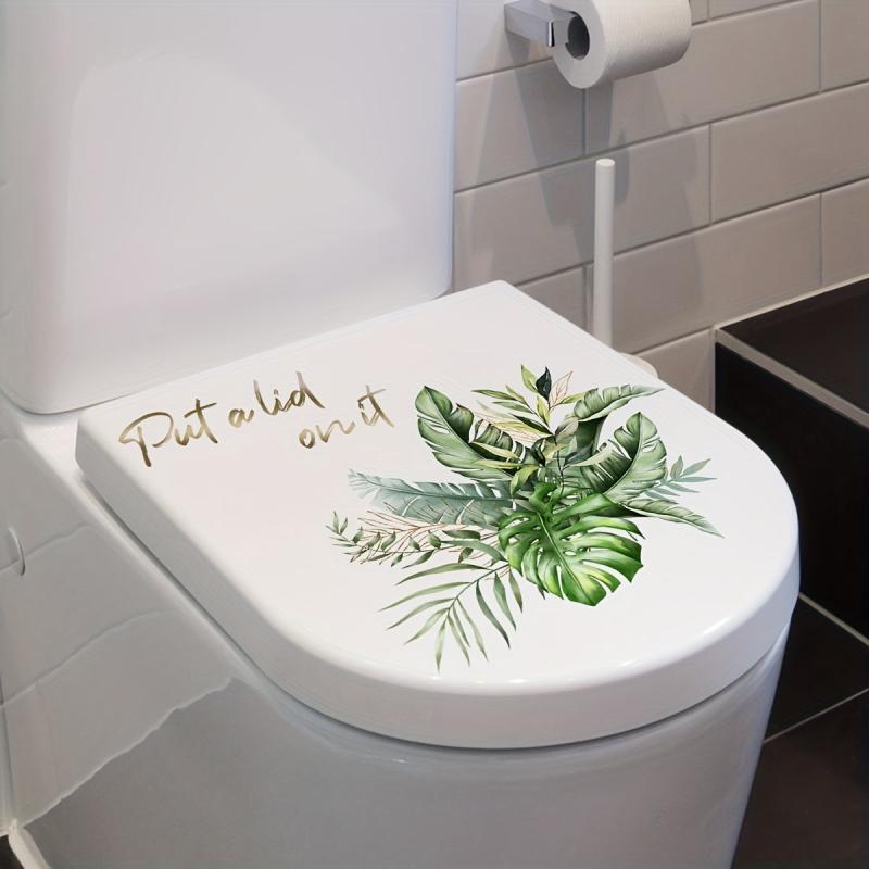 Plant Pattern Toilet Lid Decal Self Adhesive Sticker Bathroom Decor