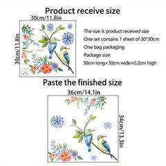 Plant Pattern Toilet Lid Decal Self Adhesive Sticker Bathroom Decor