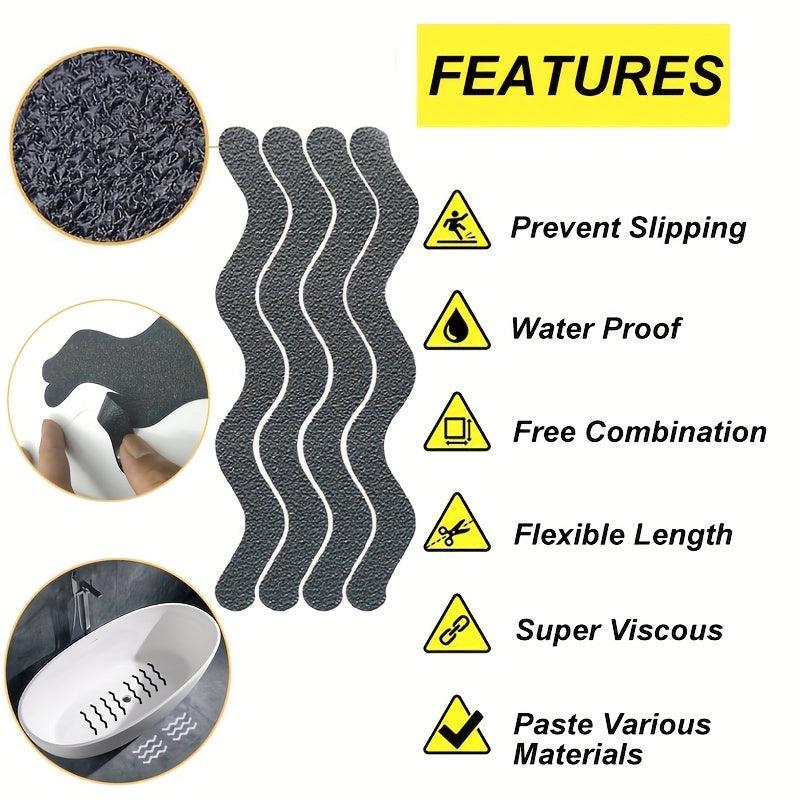 24pcs Wave Shape Anti Slip Stickers for Bathtub Kitchen Stairs