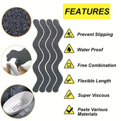 24pcs Wave Shape Anti Slip Stickers for Bathtub Kitchen Stairs