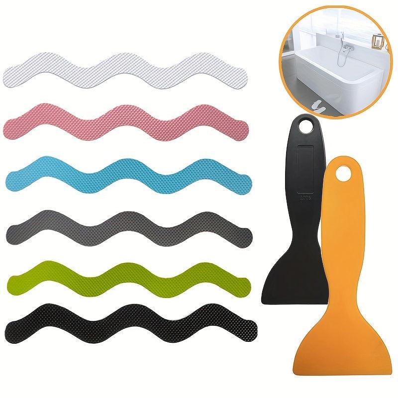24pcs Wave Shape Anti Slip Stickers for Bathtub Kitchen Stairs