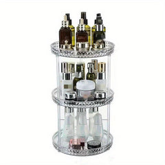 360 Degree Rotating Cosmetic Storage Rack 3 Tier Makeup Organizer