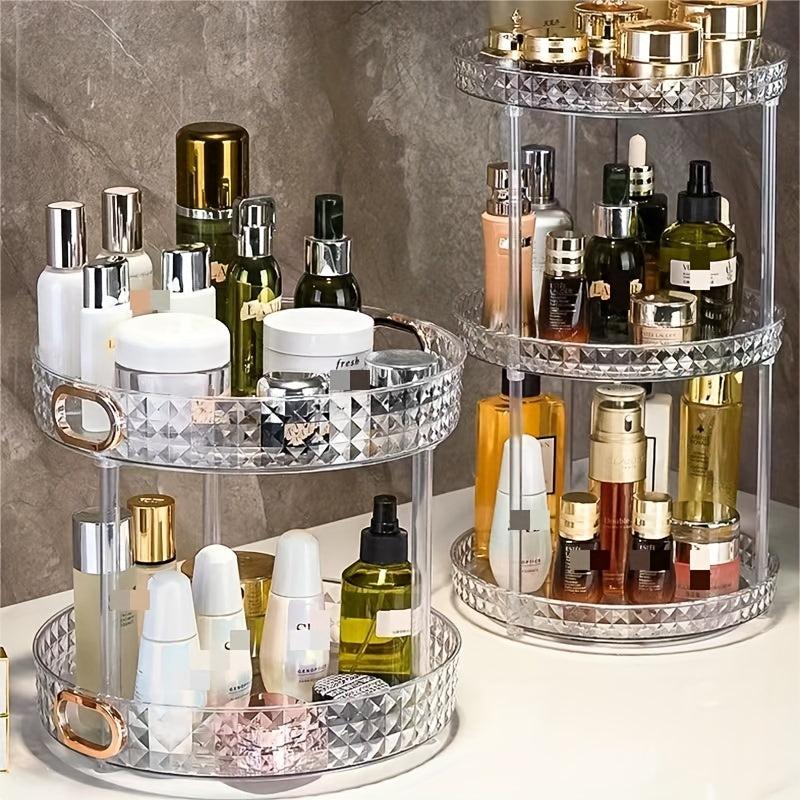 360 Degree Rotating Cosmetic Storage Rack 3 Tier Makeup Organizer