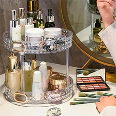 360 Degree Rotating Cosmetic Storage Rack 3 Tier Makeup Organizer