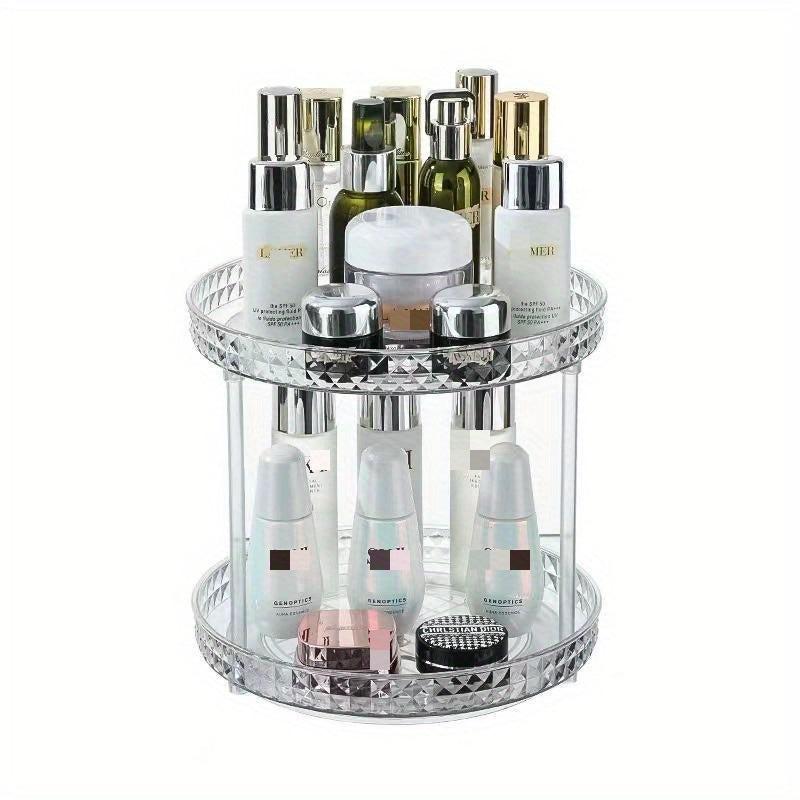 360 Degree Rotating Cosmetic Storage Rack 3 Tier Makeup Organizer