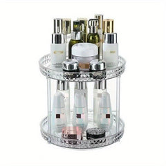 360 Degree Rotating Cosmetic Storage Rack 3 Tier Makeup Organizer