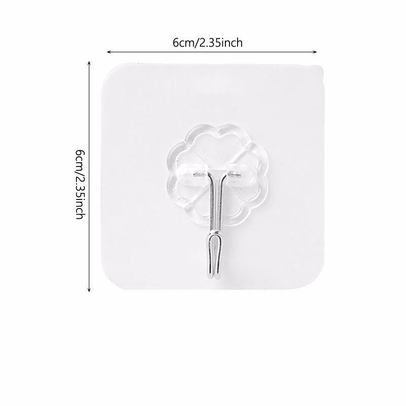 10pcs Strong Adhesive Hooks No Trace Transparent Hooks Nailless Magic Hooks