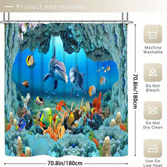 4pcs Waterproof Underwater World Bathroom Set Enhance Your Decor