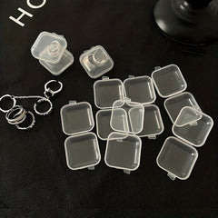 10pcs Portable Clear Jewelry Box for Rings Earrings Necklaces