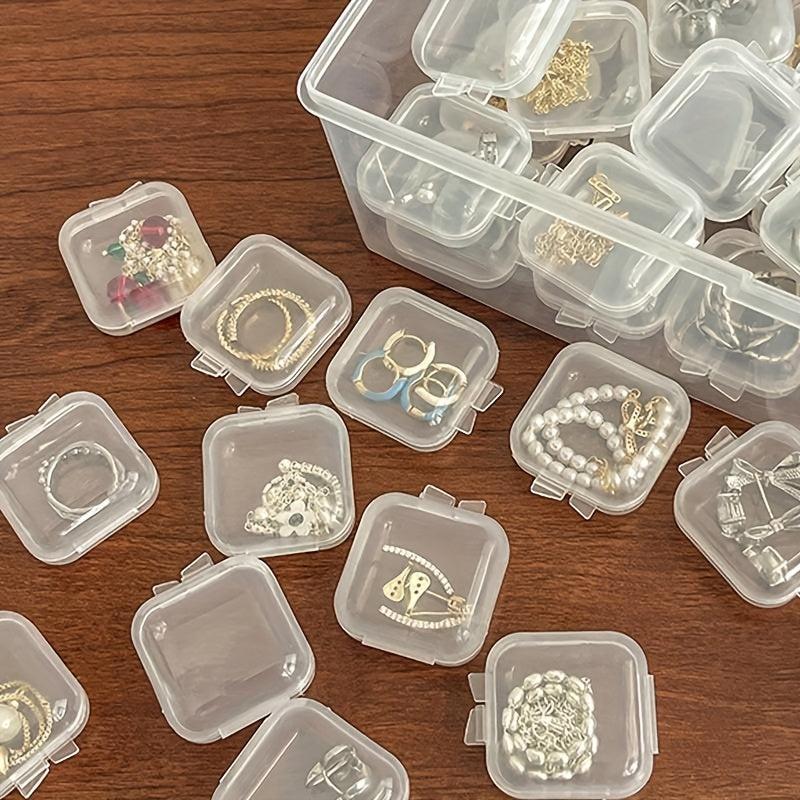 10pcs Portable Clear Jewelry Box for Rings Earrings Necklaces