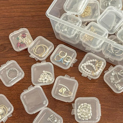 10pcs Portable Clear Jewelry Box for Rings Earrings Necklaces
