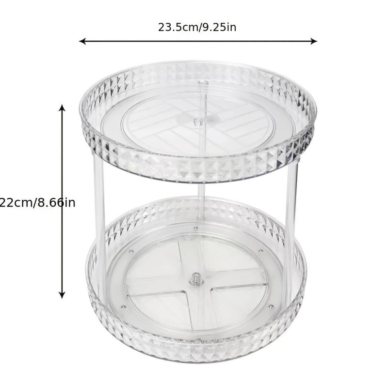 1pc PET Transparent Rotating Storage Rack Plastic Multilayer 360 Rotatable Organ