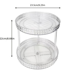 1pc PET Transparent Rotating Storage Rack Plastic Multilayer 360 Rotatable Organ
