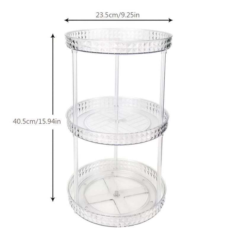 1pc PET Transparent Rotating Storage Rack Plastic Multilayer 360 Rotatable Organ