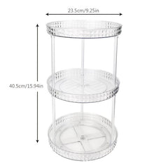 1pc PET Transparent Rotating Storage Rack Plastic Multilayer 360 Rotatable Organ