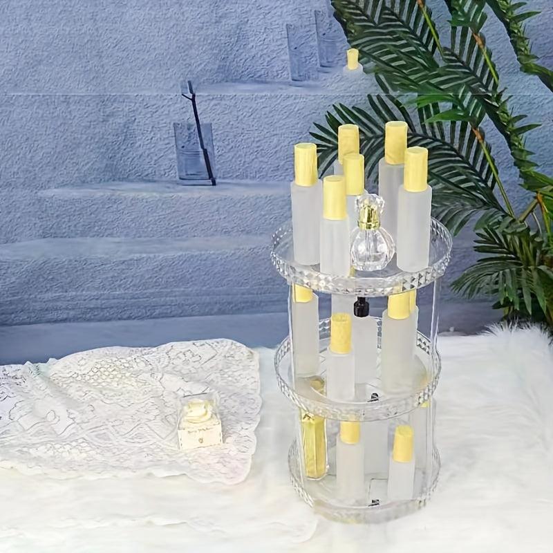 1pc PET Transparent Rotating Storage Rack Plastic Multilayer 360 Rotatable Organ